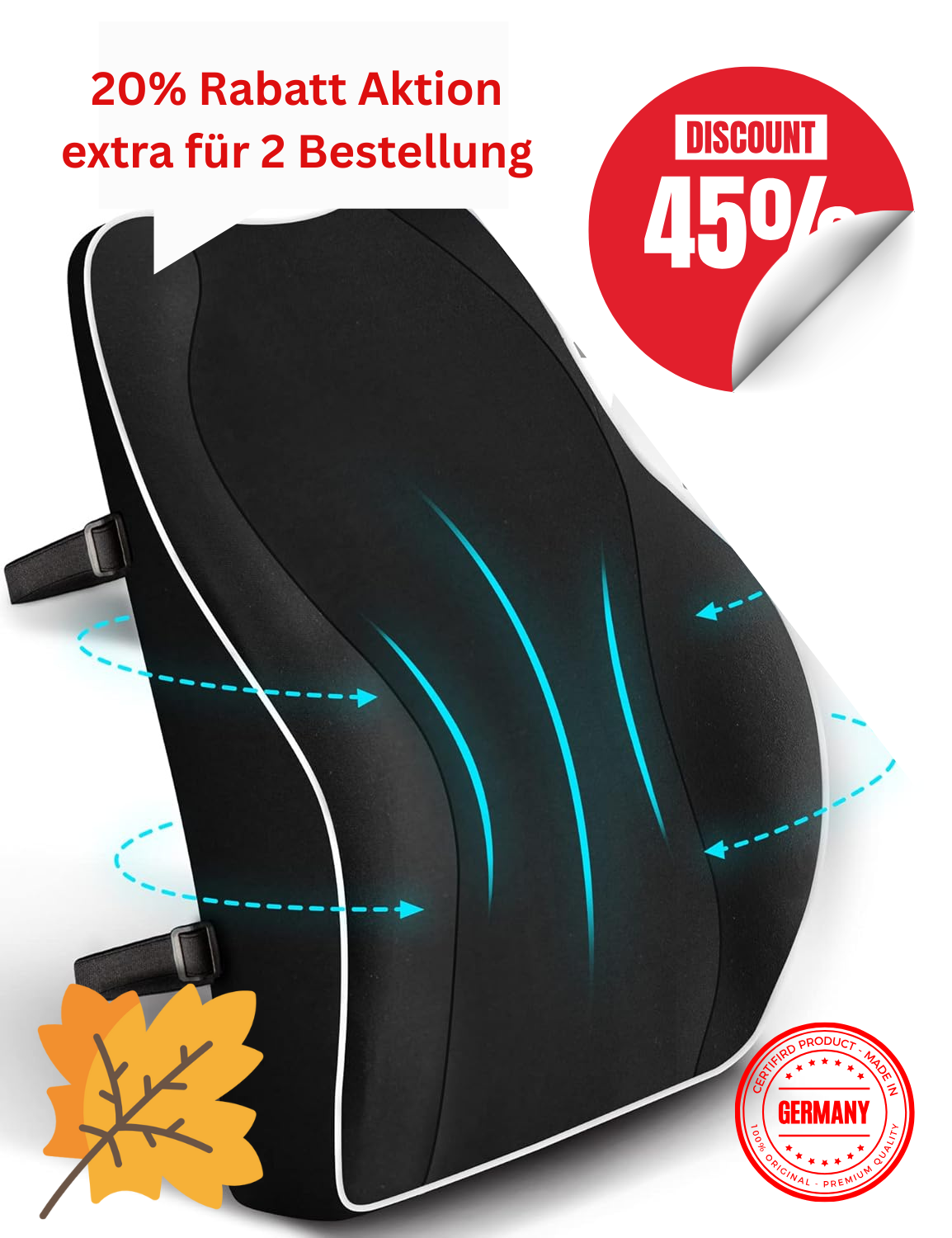 Ergonomisches Rückenkissen aus Memory Foam