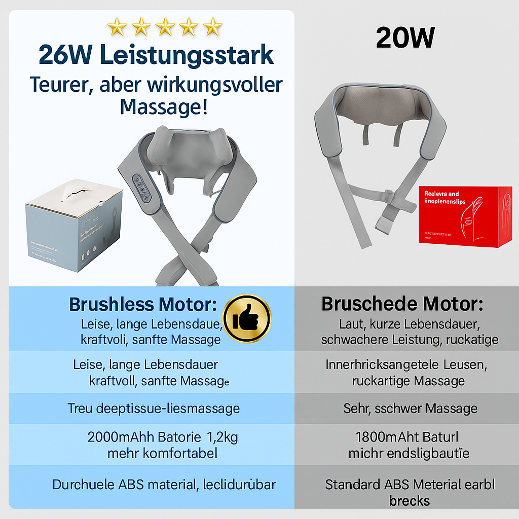 Nacken- und Schultermassagegerät und Rückenknetmassage, Halswirbelsäule