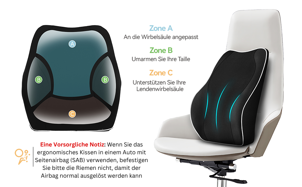 Ergonomisches Rückenkissen aus Memory Foam