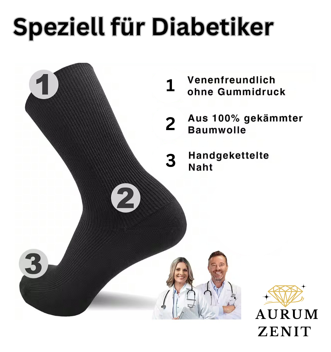 Unisex diabetische Socken ( 2er Packung )
