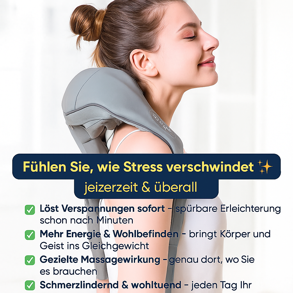 Nacken- und Schultermassagegerät und Rückenknetmassage, Halswirbelsäule