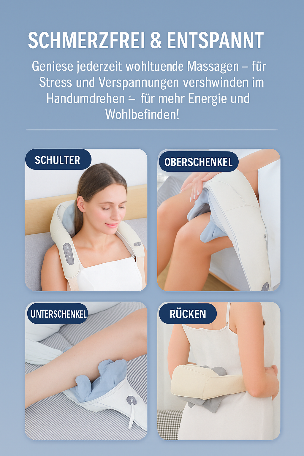 Nacken- und Schultermassagegerät und Rückenknetmassage, Halswirbelsäule