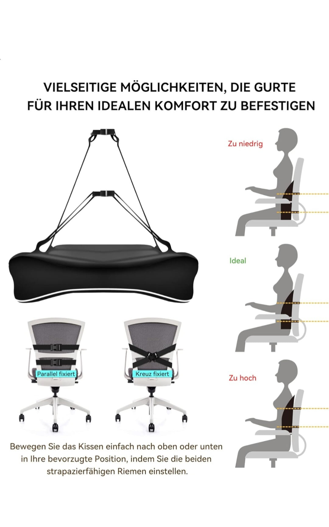 Ergonomisches Rückenkissen aus Memory Foam