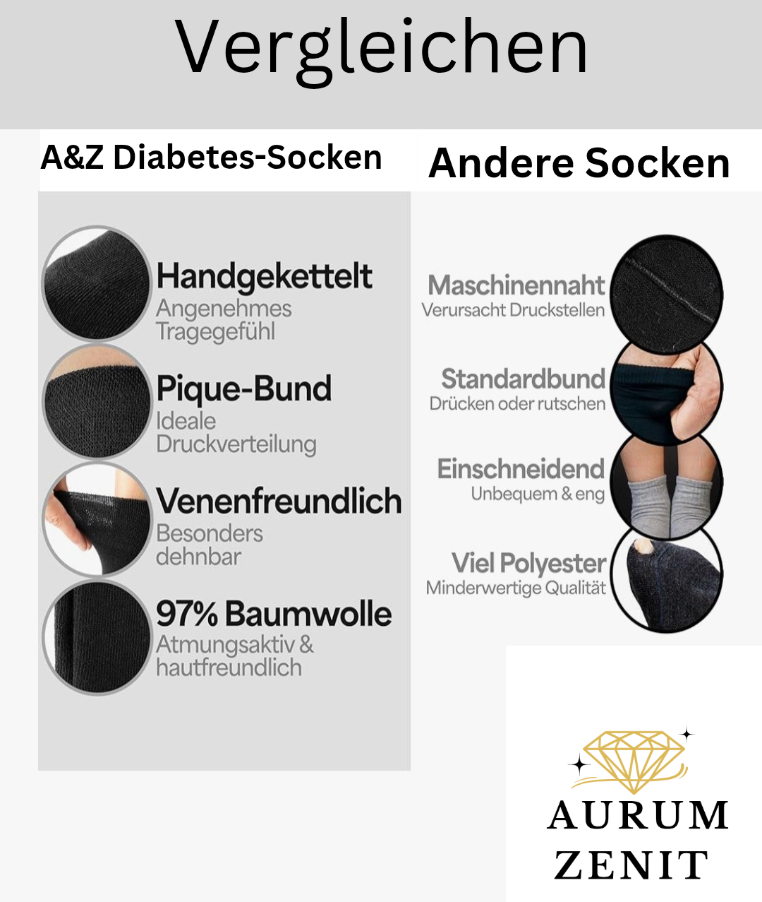 Unisex diabetische Socken ( 2er Packung )