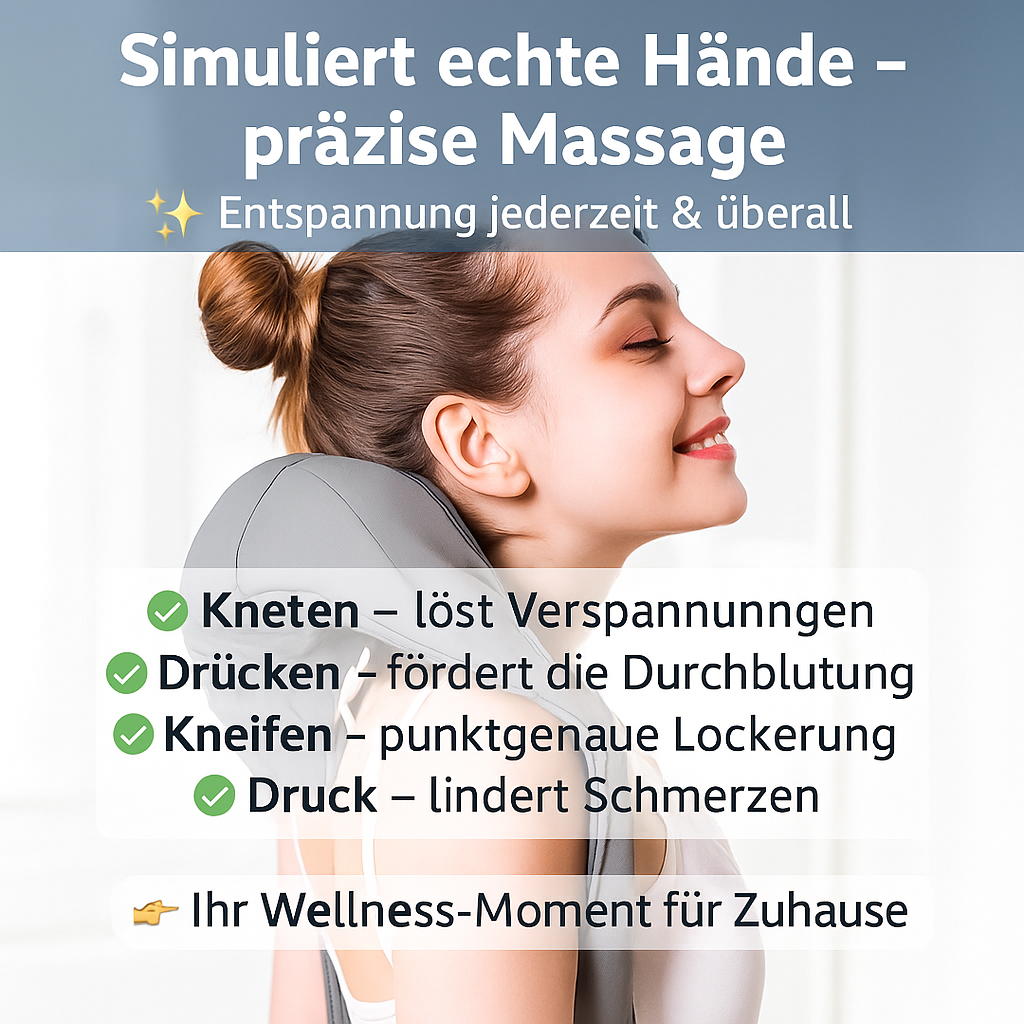 Nacken- und Schultermassagegerät und Rückenknetmassage, Halswirbelsäule